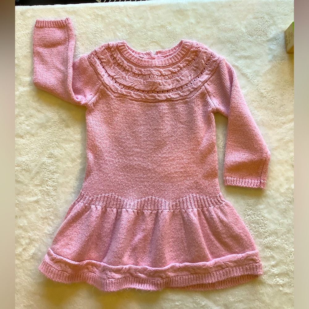 NWOT - Gymboree Glamour Pink Sparkle Sweater Dress Size 12-18M